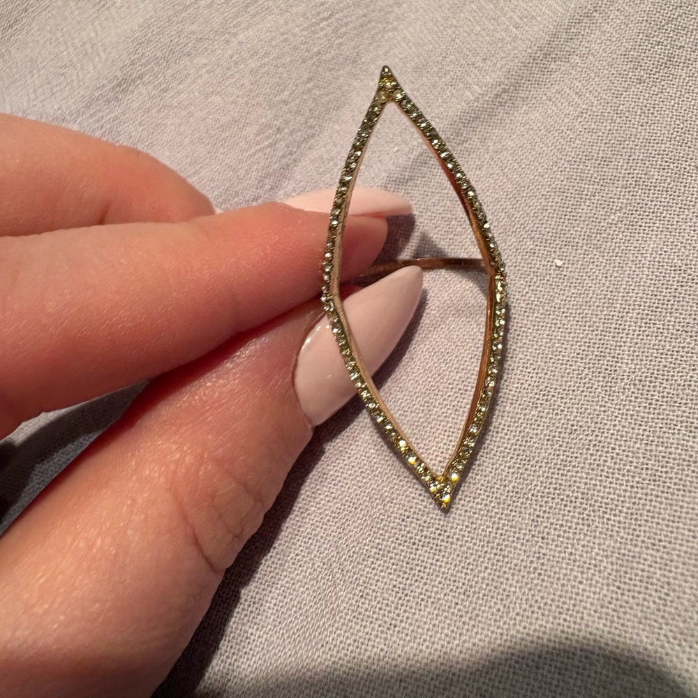 Marquise Shape Ring with Rhinestones